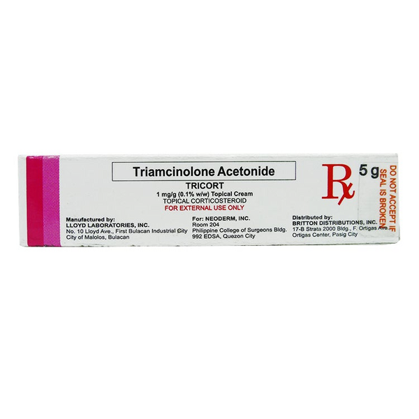 Tricort triamcinolone acetonide 1mg g 0 1 w w topical cream 5g