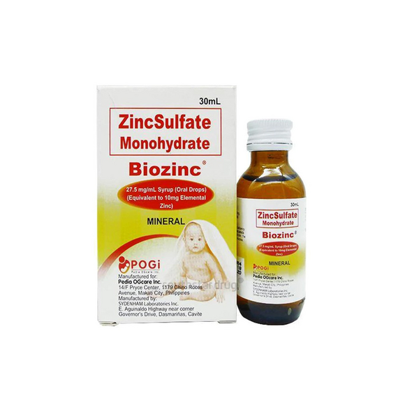 BIOZINC Zinc Sulfate Monohydrate 10mg / mL Syrup (Oral Drops) 30mL