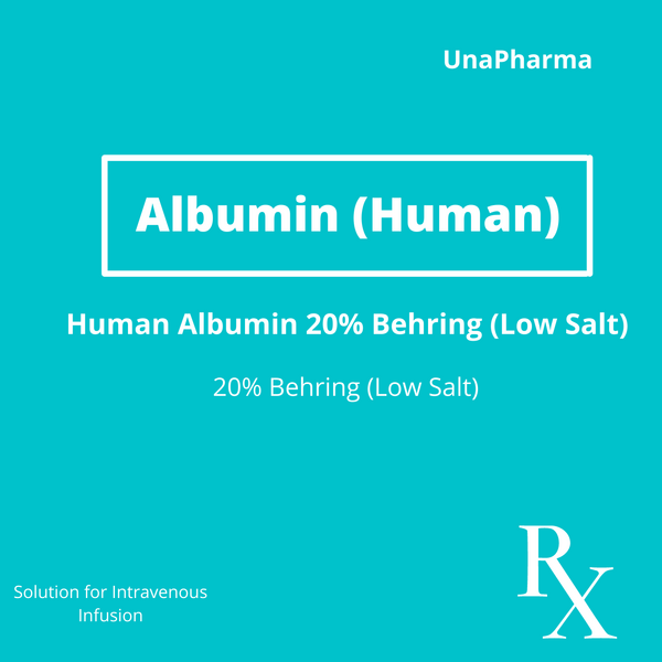 HUMAN ALBUMIN 20% BEHRING (LOW SALT) Solution for Infusion (IV) 100mL, Dosage Strength: 20.0%, Drug Packaging: Solution for Infusion (I.V.) 100ml