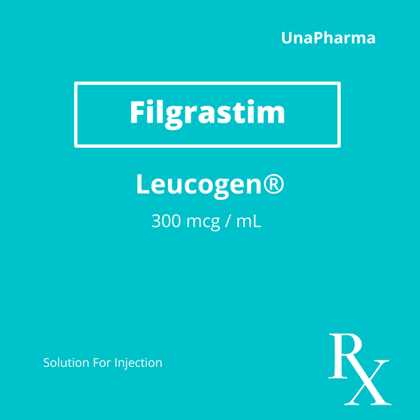 LEUCOGEN Filgastrim 300mcg / mL Solution for IV/SC Injection 1mL 10's, Dosage Strength: 300 mcg / mL, Drug Packaging: Solution for Injection (I.V./S.C.) 1ml x 10's