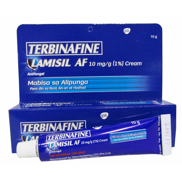 LAMISIL AF Terbinafine Hydrochloride 10mg / g (1.0%) Cream 10g, Dosage Strength: 10mg /g (1%), Drug Packaging: Cream 10g