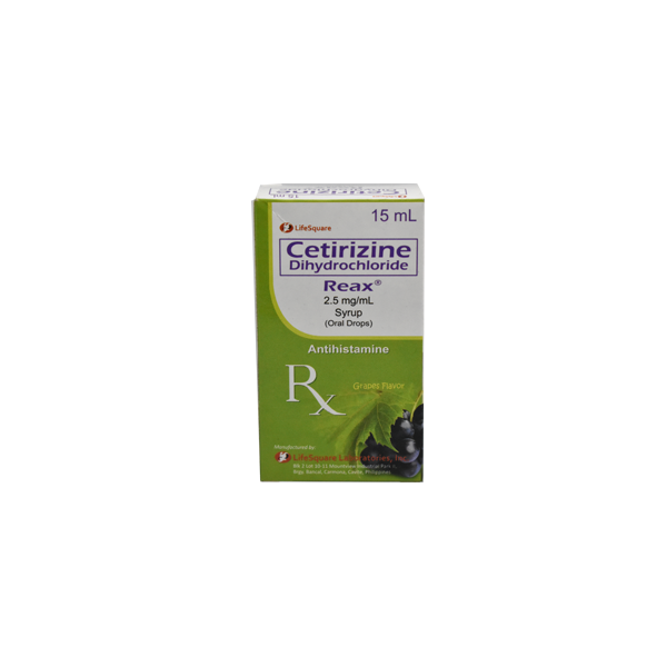 REAX Cetirizine Dihydrochloride 2.5mg / mL Syrup (Oral Drops) 15mL