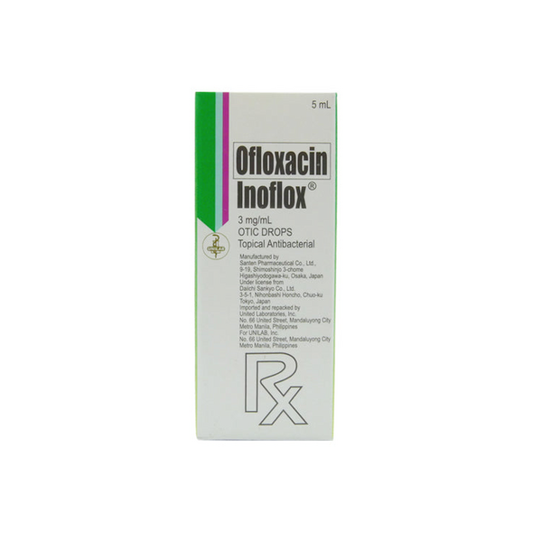 INOFLOX Ofloxacin 3mg / mL Otic Solution 5mL price in the Philippines