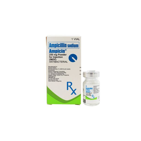 AMPICIN Ampicillin 250mg Powder for IV/IM Injection 1's price in the ...