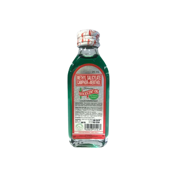 EFFICASCENT OIL Methyl Salicylate / Camphor / Menthol 13.846g / 3.846g ...