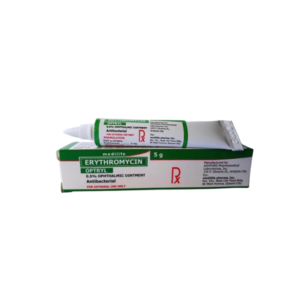OPTRYL Erythromycin 0.5 (5mg / g) Ophthalmic Ointment 5g price in the