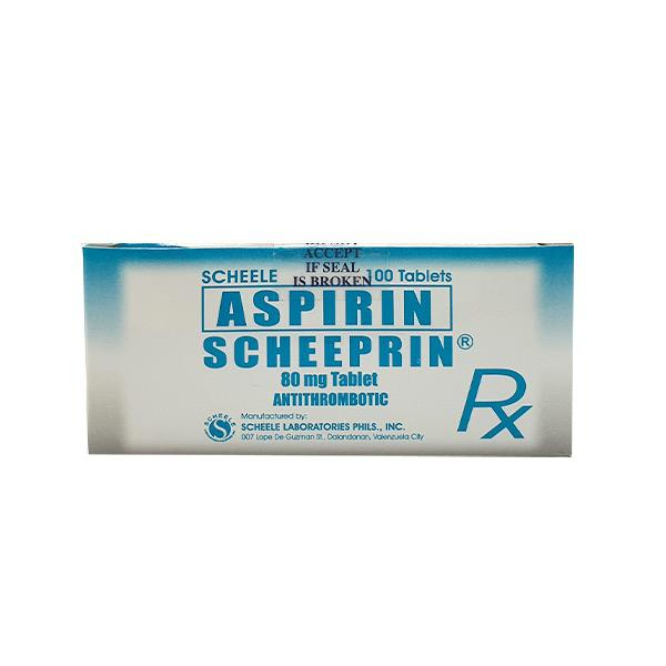 SCHEEPRIN Aspirin 80mg Tablet 100's price in the Philippines MedsGo