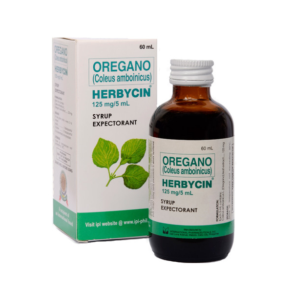 HERBYCIN Coleus amboinicus Lour. (Oregano Leaf) 125mg / 5mL Syrup 60mL