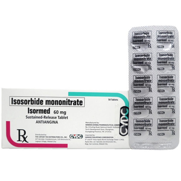 ISORMED Isosorbide Mononitrate 60mg Sustained Release Tablet 50's price in the Philippines ...