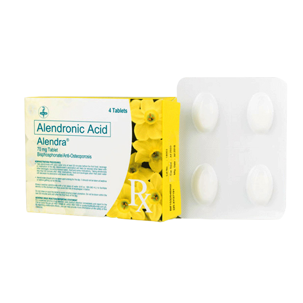 Buy Alendra alendronic acid 70mg tablet 1's online with MedsGo. Price
