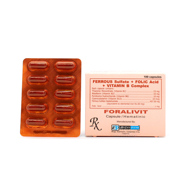 FORALIVIT Ferrous Sulfate / Folic Acid / Vitamin B Complex Capsule 1's