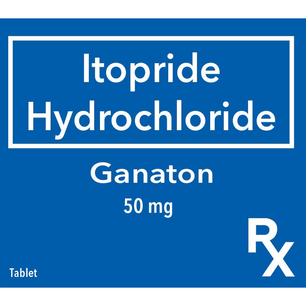 GANATON Itopride Hydrochloride 50mg Film-Coated Tablet 1's, Dosage Strength: 50mg, Drug Packaging: Film-Coated Tablet 1's