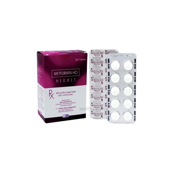 NEOMET Metformin Hydrochloride 500mg Film-Coated Tablet 1's, Dosage Strength: 500 mg, Drug Packaging: Film-Coated Tablet 1's