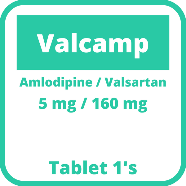 VALCAMP Amlodipine / Valsartan 5mg / 160mg FilmCoated Tablet 1's price