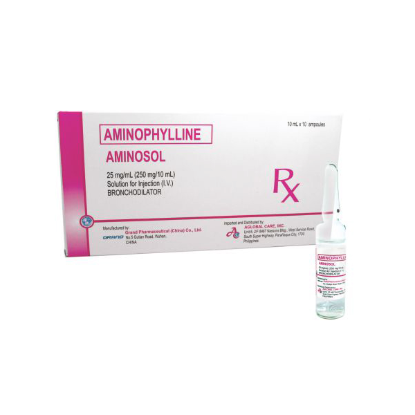 AMINOSOL Aminophylline 25mg / mL (250mg / 10mL) Solution for IV ...