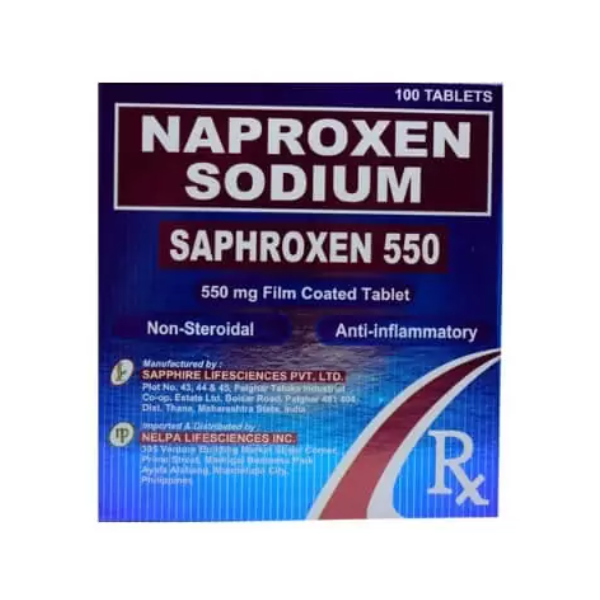 SAPHROXEN Naproxen Sodium 550mg FilmCoated Tablet 100's price in the