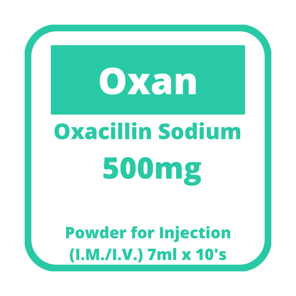 OXAN Oxacillin Sodium 500mg Powder for IM/IV Injection 7mL 10's price ...