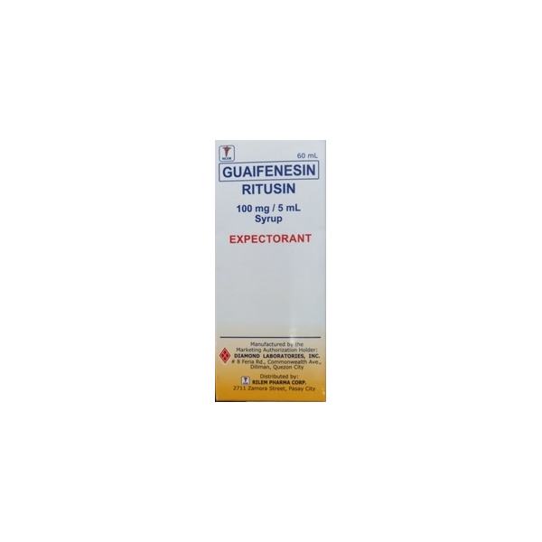 RITUSIN Guaifenesin 100mg / 5mL Syrup 60mL Peppermint price in the