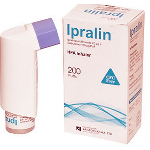 IPRALIN Ipratropium Bromide / Salbutamol Sulfate 20mcg / 100mcg per actuation Suspension Metered Dose Inhaler 200actuations