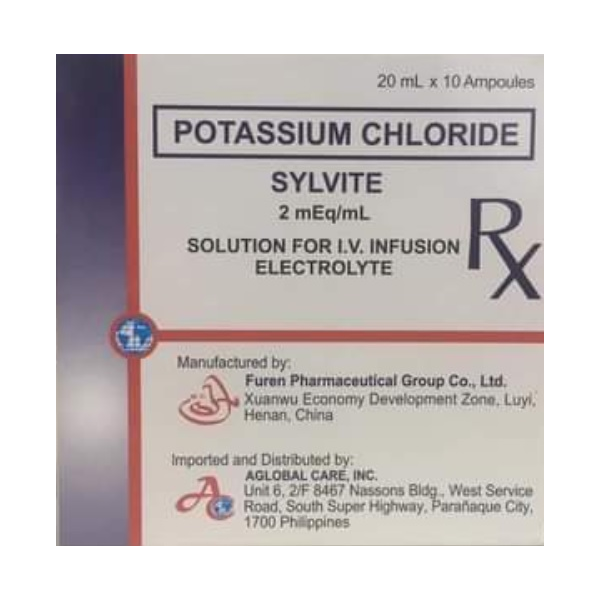 SYLVITE Potassium Chloride 2mEq / mL Solution for IV Infusion 20mL 10's