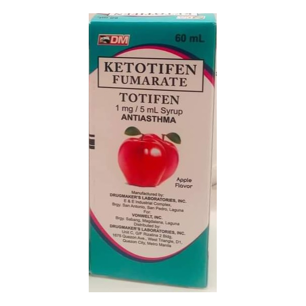 TOTIFEN Ketotifen Fumarate 1mg / 5mL Syrup 60mL price in the