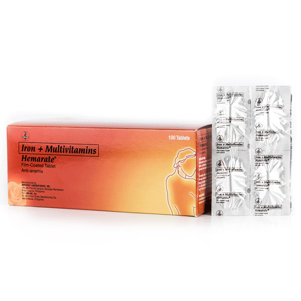 HEMARATE Multivitamins / Iron Film-Coated Tablet 1's, Drug Packaging: Film-Coated Tablet 1's