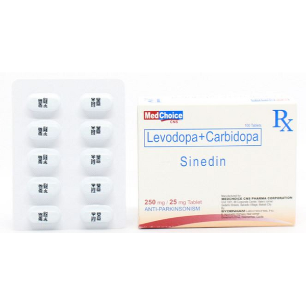 Buy Sinedin levodopa / carbidopa 250mg / 25mg tablet 1's online with MedsGo. Price from