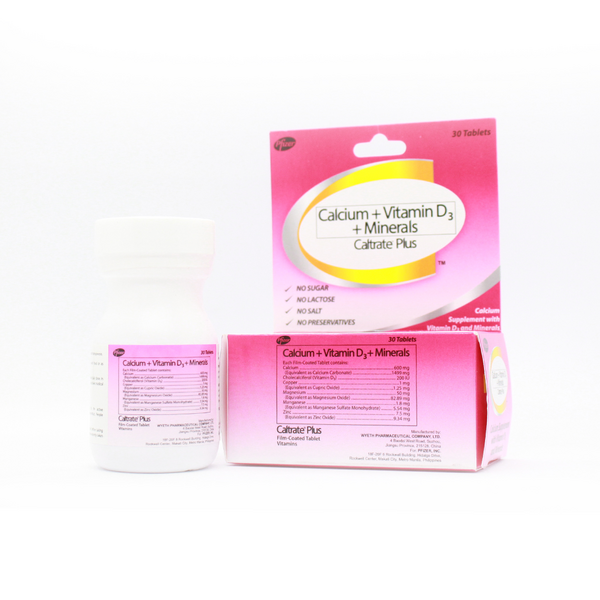 CALTRATE PLUS 500-D Calcium / Cholecalciferol (Vit. D3) / Minerals Film ...