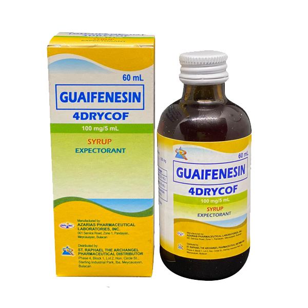 4DRYCOF Guaifenesin 100mg / 5ml Syrup 60mL price in the Philippines