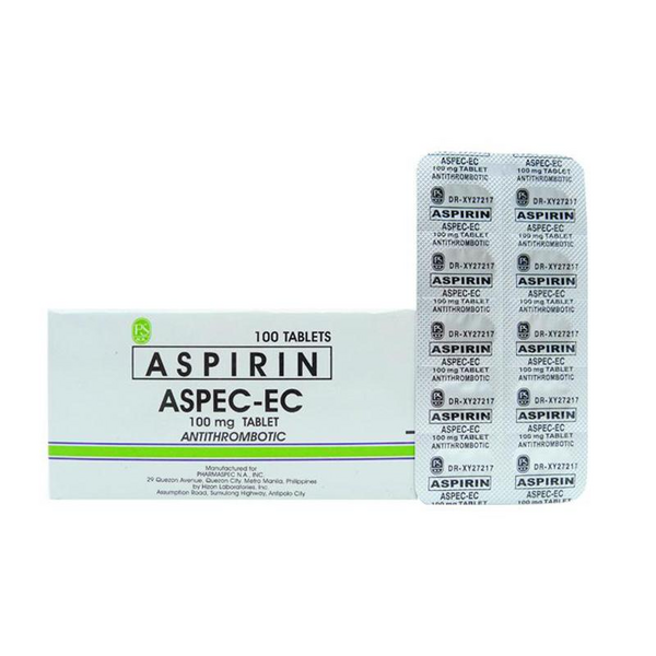 ASPECEC Aspirin 100mg Tablet 1's price in the Philippines MedsGo