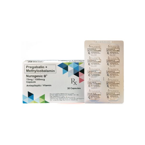 NUROGESIC B Pregabalin / Methylcobalamin 75mg / 1500mcg Capsule 1's ...