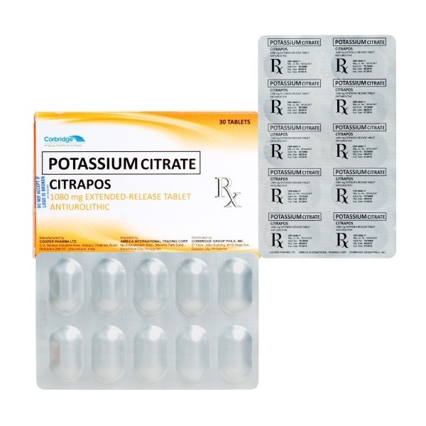 CITRAPOS Potassium Citrate 1080mg ExtendedRelease Tablet 1's price in