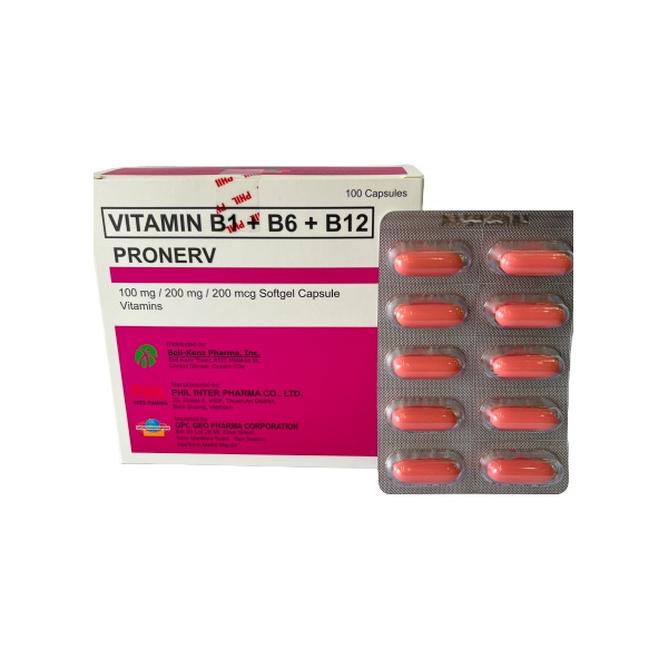 PRONERV Vitamin B Complex 100mg / 200mg / 200mcg Softgel Capsule 1's price in the Philippines