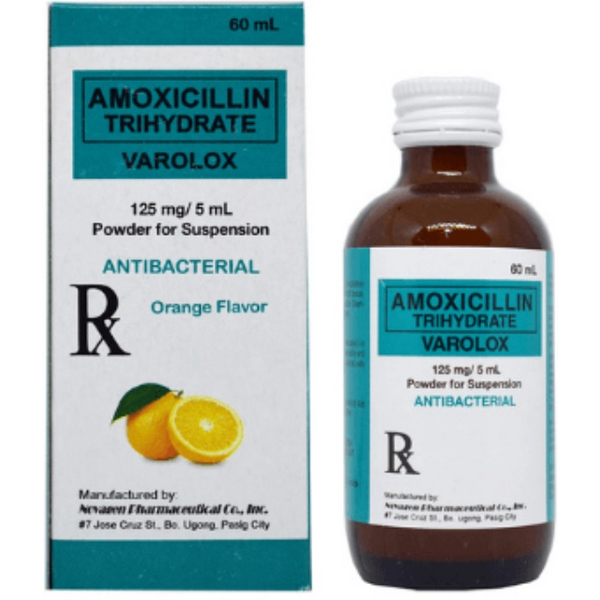 VAROLOX Amoxicillin Trihydrate 125mg / 5mL Powder for Suspension 60mL