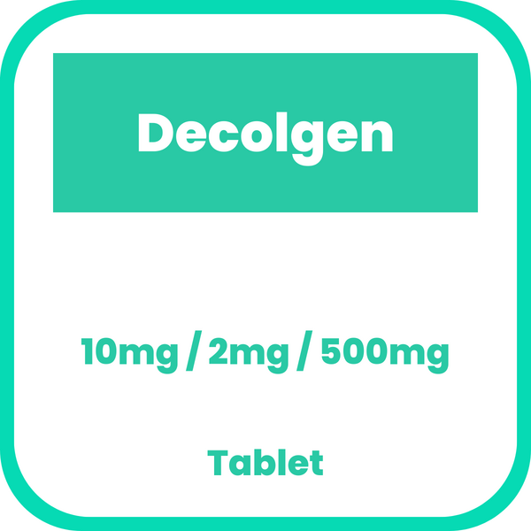 DECOLGEN Phenylephrine Hydrochloride / Chlorphenamine Maleate / Paracetamol 10mg / 2mg / 500mg Tablet 10's, Dosage Strength: 10 mg + 2 mg + 500 mg, Drug Packaging: Tablet 10's