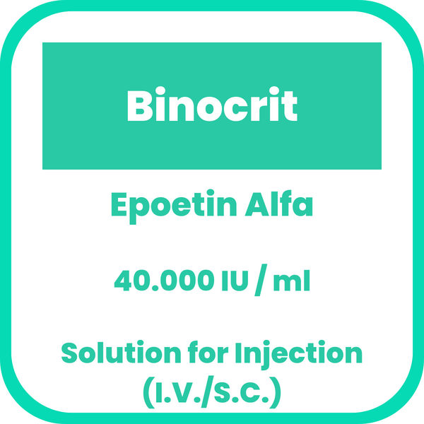 BINOCRIT Epoetin Alfa 40.000IU / mL Solution for IV/SC Injection 1mL 1 ...