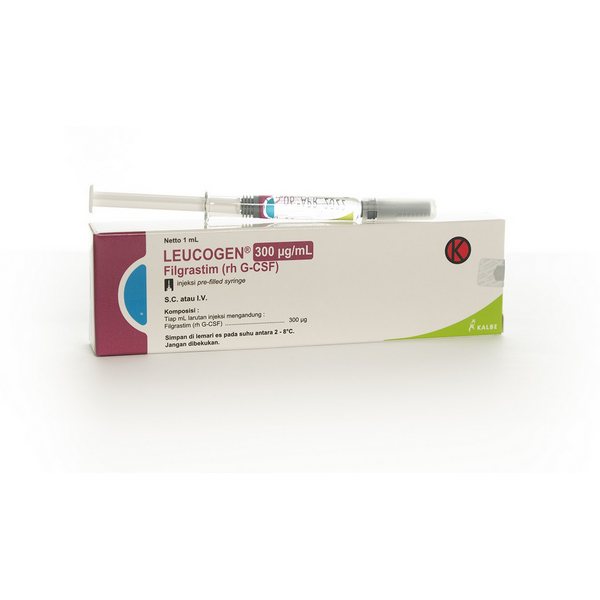 LEUCOGEN Filgastrim 300mcg / mL Solution for IV/SC Injection 1mL 1's, Dosage Strength: 300 mcg / mL, Drug Packaging: Solution for Injection (I.V./S.C.) 1ml x 1's