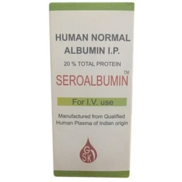 SEROALBUMIN Human Albumin 20.0% Solution for IV Infusion 50mL, Dosage Strength: 200 g / L (20% w/v), Drug Packaging: Solution for Infusion (I.V.) 50ml