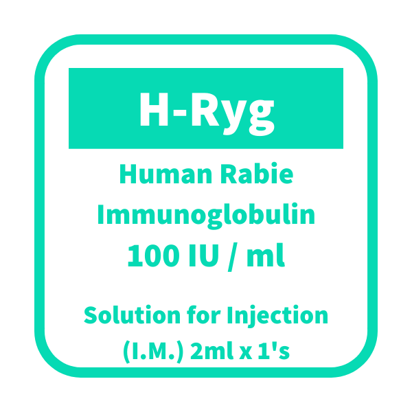 HRYG Human Rabies Immunoglobulin 100IU / mL Solution for IM Injection