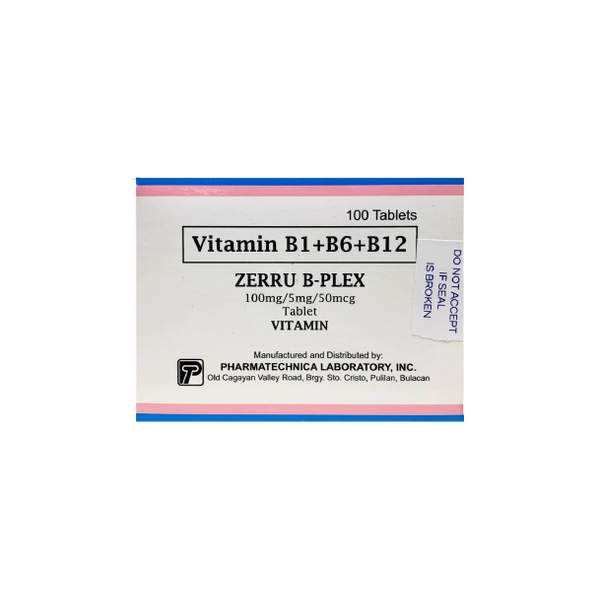 ZERRU BPLEX Vitamin B1 / Vitamin B6 / Vitamin B12 100mg / 5mg / 50 mcg