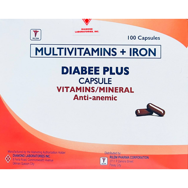 DIABEE PLUS Multivitamins / Iron Capsule 100's price in the Philippines MedsGo Pharmacy