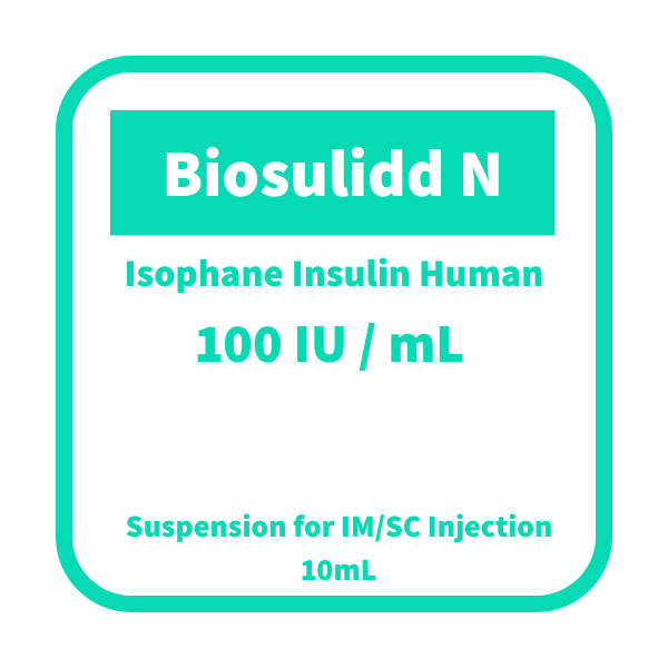 BIOSULIDD N Isophane Insulin Human 100IU / mL Suspension for IM/SC
