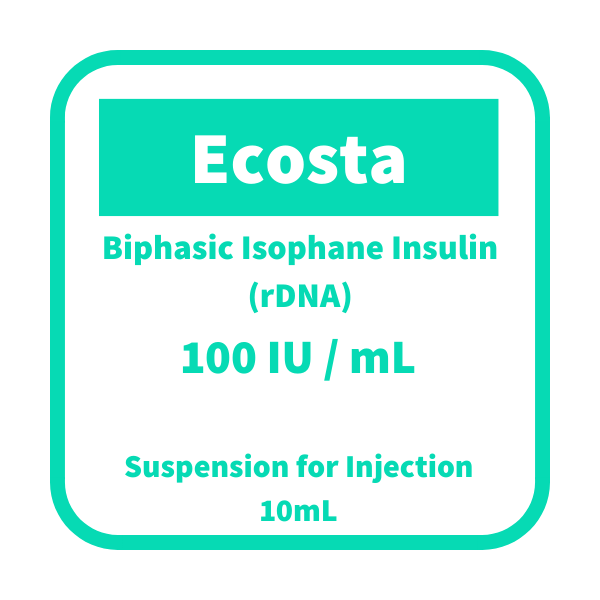 ECOSTA Biphasic Isophane Insulin (rDNA) 100 IU / mL Suspension for