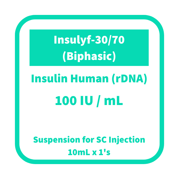 INSULYF-30/70 (BIPHASIC) Insulin Human (rDNA) 100IU / mL Suspension for ...