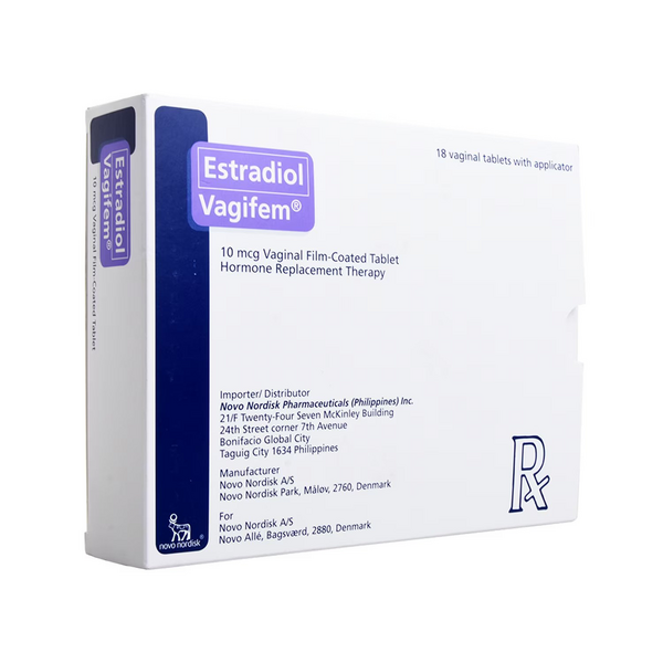 VAGIFEM Estradiol 10mcg Vaginal Film-Coated Tablet 1's, Dosage Strength: 10 mcg, Drug Packaging: Vaginal Film-Coated Tablet 1's