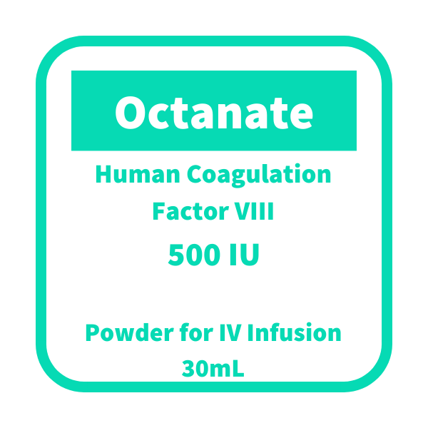 OCTANATE Human Coagulation Factor VIII 500IU Powder for IV Infusion ...