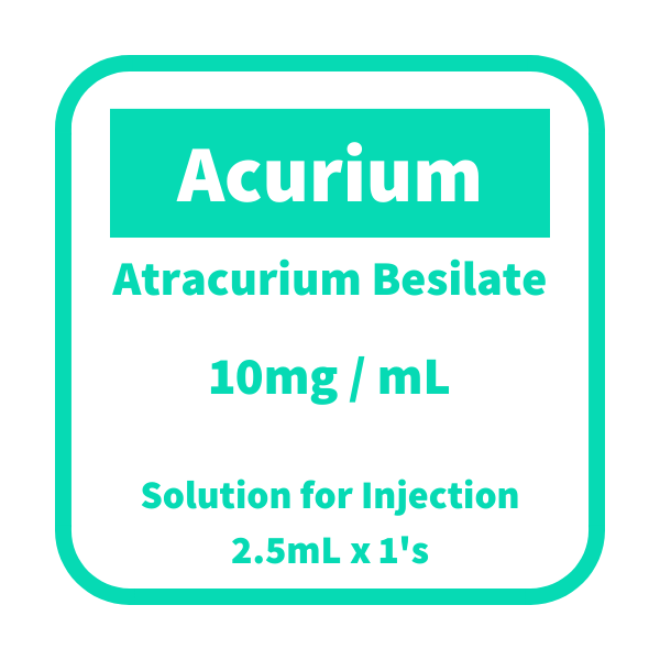 ACURIUM Atracurium Besilate 10mg / mL Solution for Injection 2.5mL 1's ...