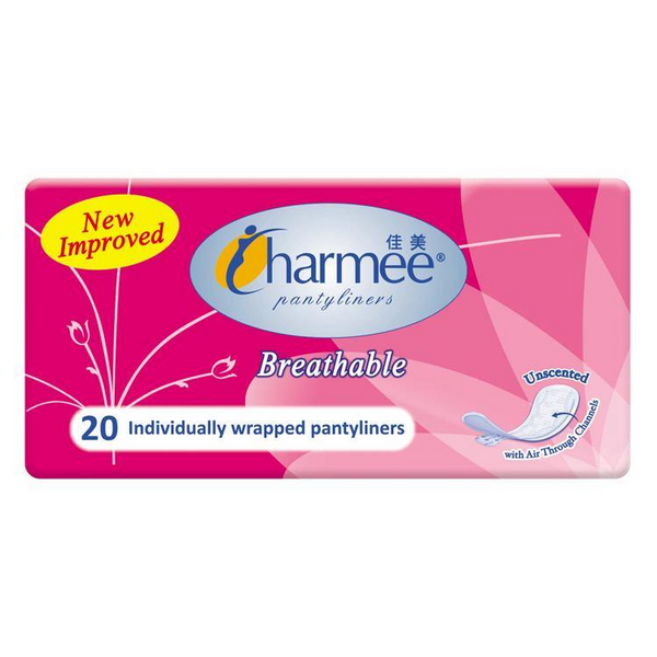 CHARMEE Breathable Pantyliners Unscented 20's