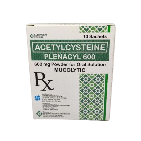 PLENACYL 600 Acetylcysteine 600mg Powder for Oral Solution 10's