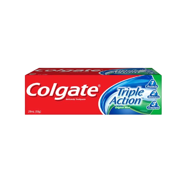 Image of COLGATE ANTICAVITY TOOTHPASTE TRIPLE ACTION ORIGINAL MINT 33G